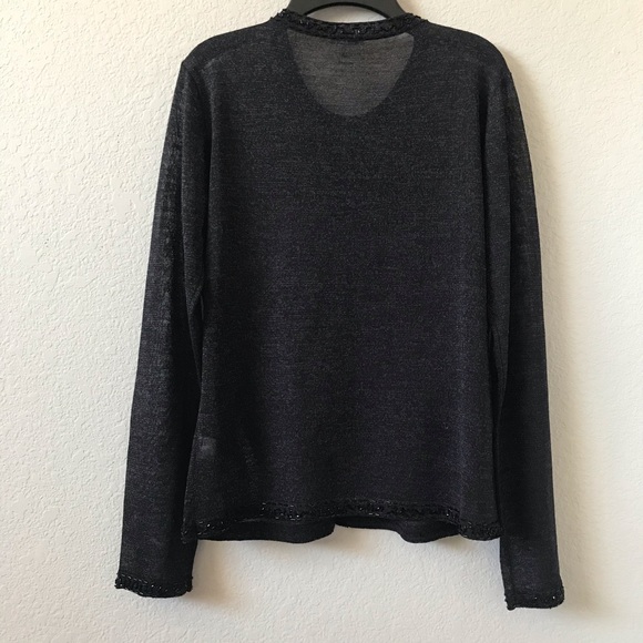 Arden B Black Beaded Long Sleeves Cardigan Size M - Picture 4 of 16